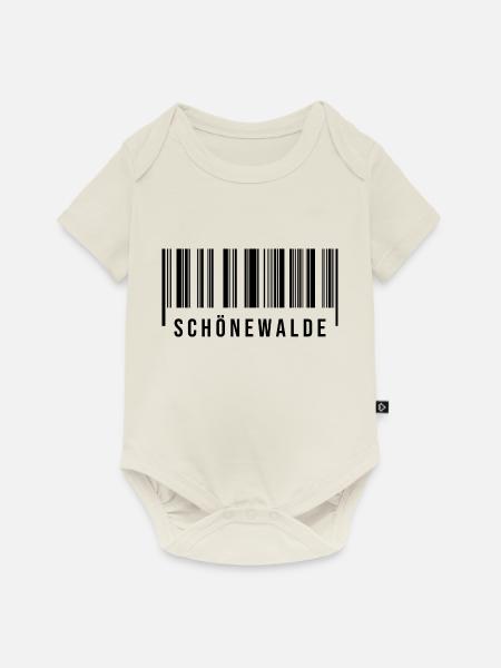 Schönewalde Strichcode - Baby Premium Kurzarmbody - Naturweiß