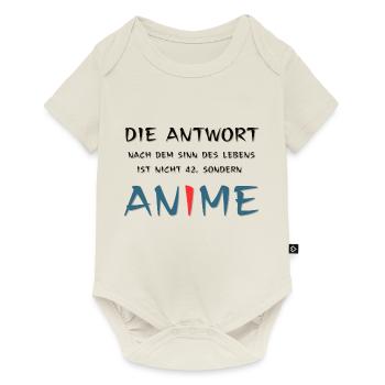 Sinn des Lebens, Anime - Baby Premium Kurzarmbody - Naturweiß - Vorne
