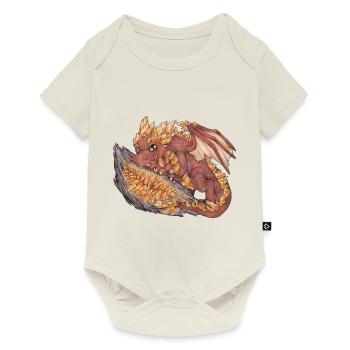 Drache Phantasie Mythologie Erde Geode Kristall - Baby Premium Kurzarmbody - Naturweiß - Vorne