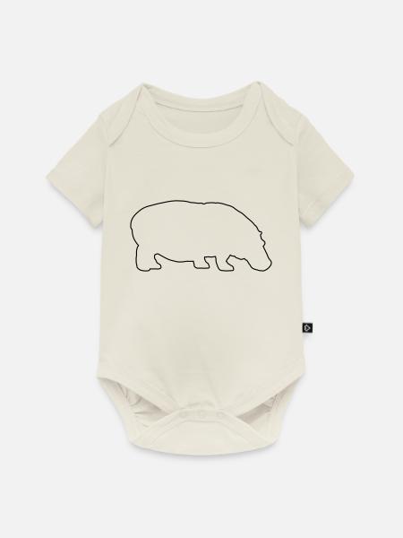 nilpferd - Baby Premium Kurzarmbody - Naturweiß