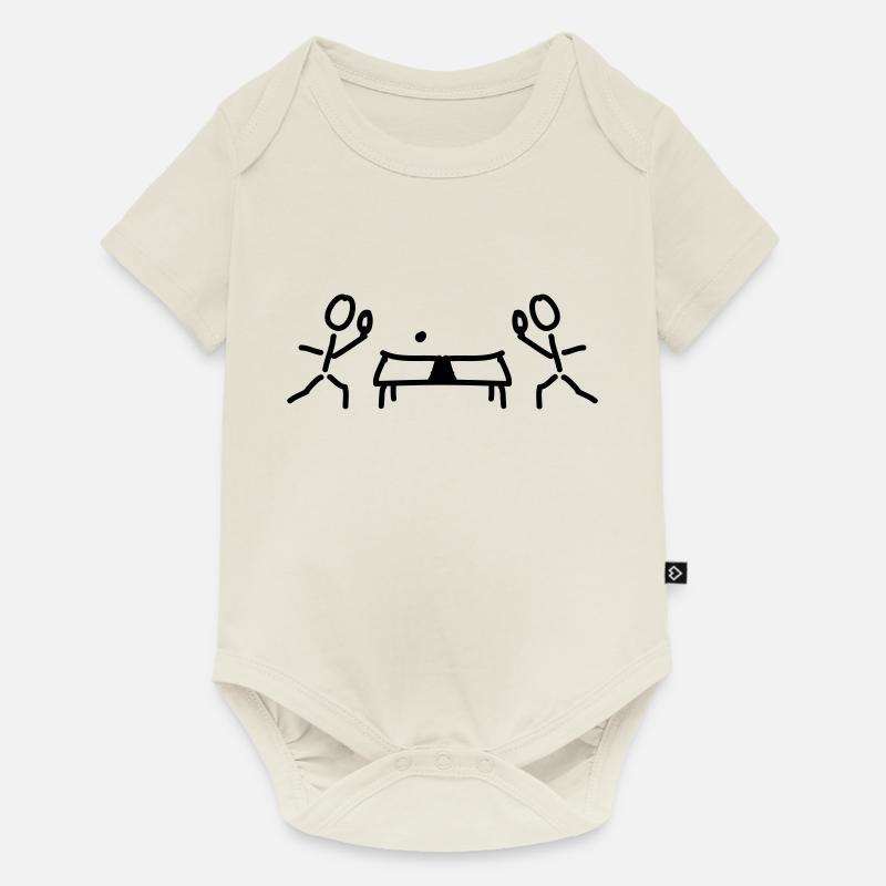 Table de ping-pong et raquettes - Body à manches courtes Premium Bébé - blanc cassé