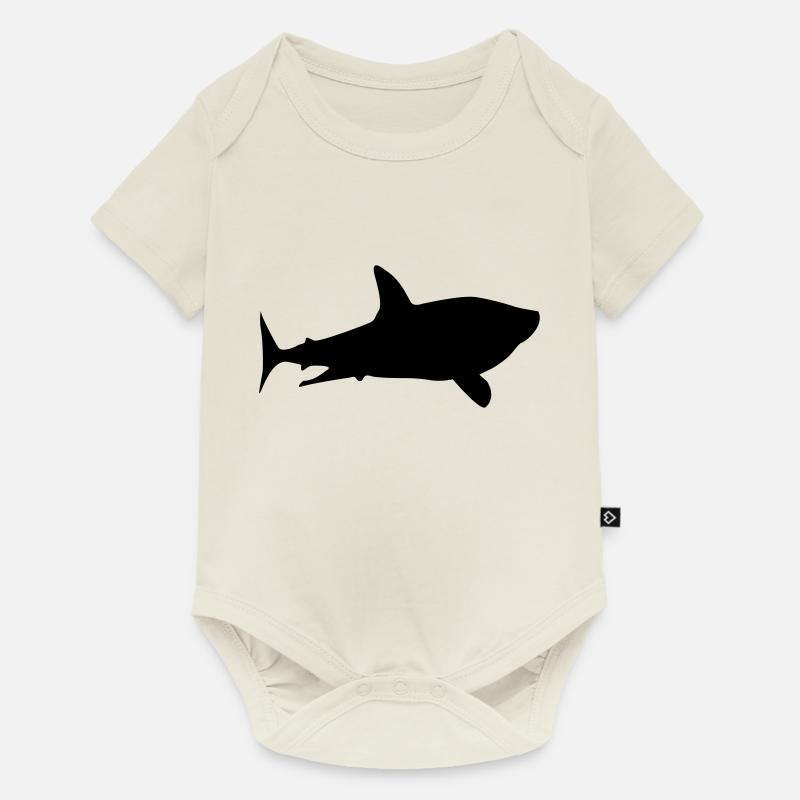 Silhouette de requin - Body à manches courtes Premium Bébé - blanc cassé