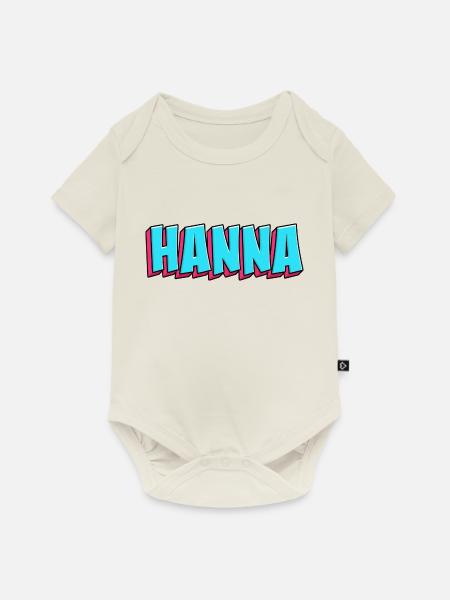 Namen Motiv: Hanna - Baby Premium Kurzarmbody - Naturweiß