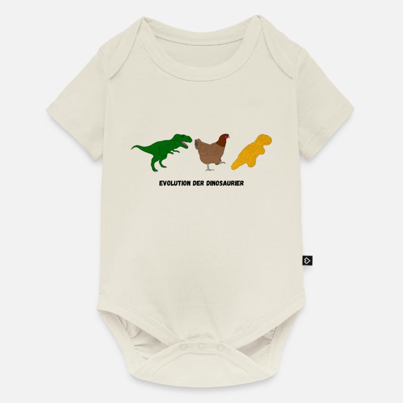 Evolution der Dinosaurier - Baby Premium Kurzarmbody - Naturweiß