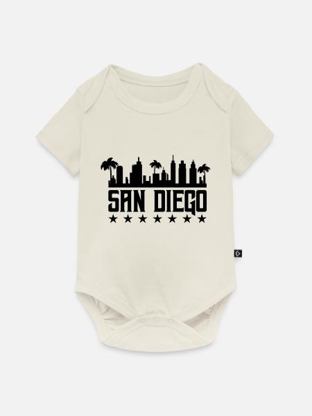 san diego - Baby Premium Kurzarmbody - Naturweiß