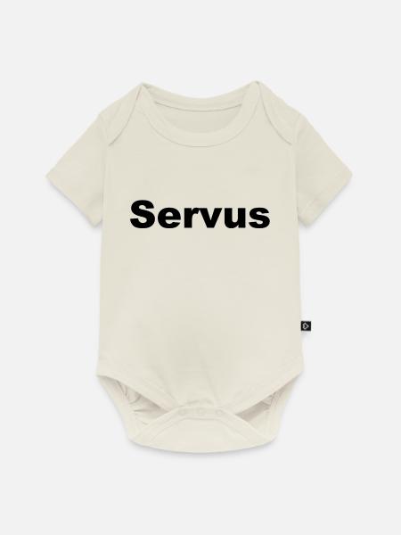 "Servus" - Baby Premium Kurzarmbody - Naturweiß