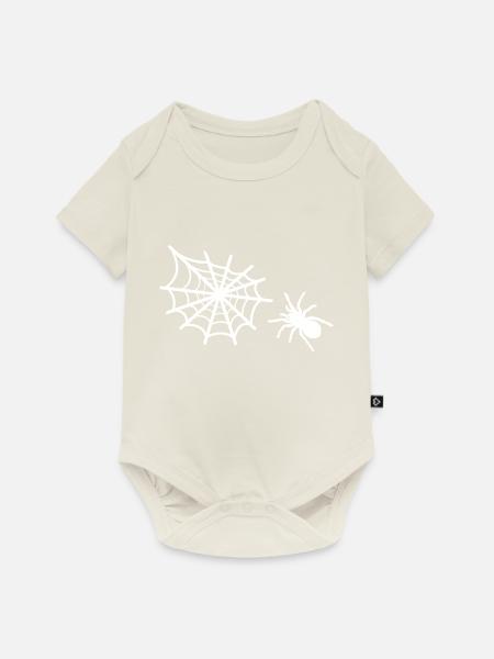 spinne spinnennetz - Baby Premium Kurzarmbody - Naturweiß