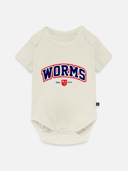 Worms - Baby Premium Kurzarmbody - Naturweiß