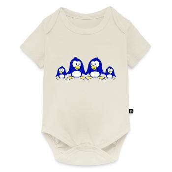 Penguin Family Two Kids Mom Dad Cute Together - Baby Premium short-sleeve bodysuit - off white - Front