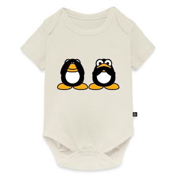 2 Penguins Talking Nothing See Mute Blind Friends - Baby Premium short-sleeve bodysuit - off white - Front