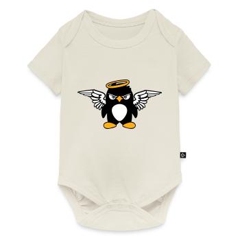 Penguin Angel Wings Halo Holy Flies - Baby Premium short-sleeve bodysuit - off white - Front