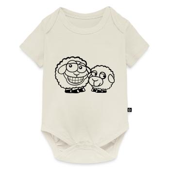 2 Sheep Friends Team Crew Dad Family Baby Mom - Baby Premium short-sleeve bodysuit - off white - Front