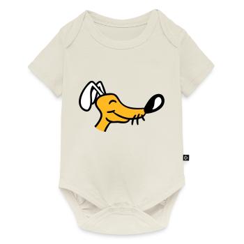 Visage de chien Petit Tête d’animal de compagnie Mignon - Body à manches courtes Premium Bébé - blanc cassé - Devant