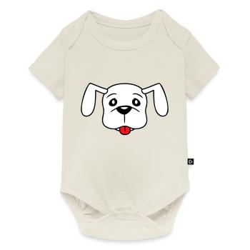 Visage de chien Petit Tête d’animal de compagnie Mignon - Body à manches courtes Premium Bébé - blanc cassé - Devant