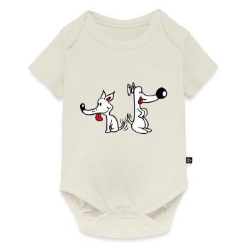 2 Dogs Big Noses Excited Wiggle - Baby Premium short-sleeve bodysuit - off white - Front