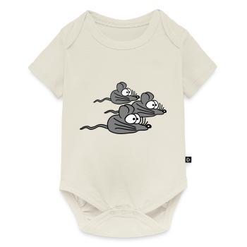 3 Mice Family Child Mom Dad Parents Three Friends - Baby Premium short-sleeve bodysuit - off white - Front