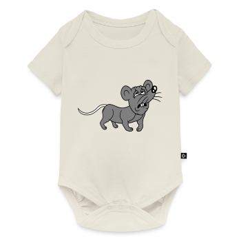 Mouse exhausted sad desperately tired suffering sweet - Baby Premium short-sleeve bodysuit - off white - Front