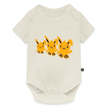 3 lapins trois amis équipe équipage agitant assis mignon - Body à manches courtes Premium Bébé - blanc cassé - Devant