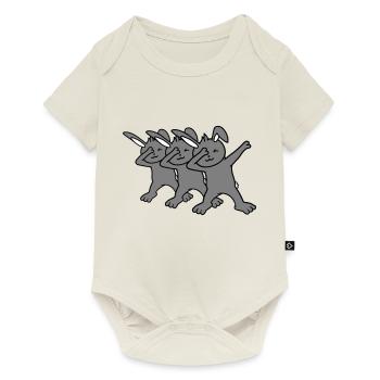 3 Bunnies Dabbing Dab Dance Pose Dancing Party Celebrate - Baby Premium short-sleeve bodysuit - off white - Front