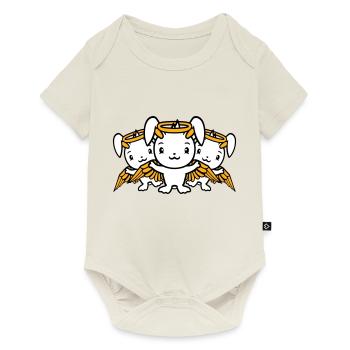 3 Bunnies Angel Wings Halo Sky Team - Baby Premium short-sleeve bodysuit - off white - Front