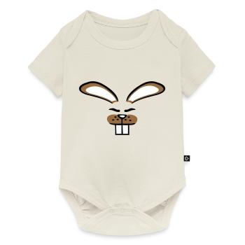 Lapin Lapin Dessin animé Petit Animal Mignon - Body à manches courtes Premium Bébé - blanc cassé - Devant
