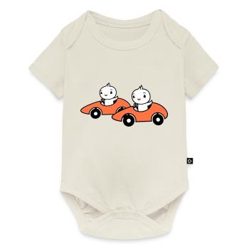 2 Birds Driving Fast Car Racing Car Racing Race - Baby Premium short-sleeve bodysuit - off white - Front