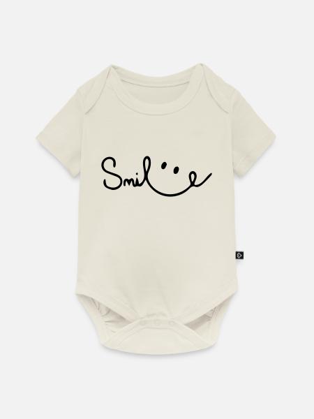 lächeln - Baby Premium Kurzarmbody - Naturweiß