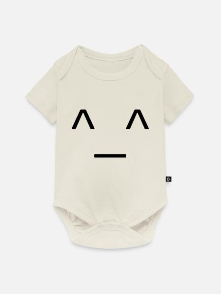 Gesicht - Baby Premium Kurzarmbody - Naturweiß