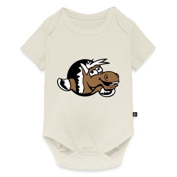Horse Funny Crazy Hole Laughing Comic Riding Fun - Baby Premium short-sleeve bodysuit - off white - Front