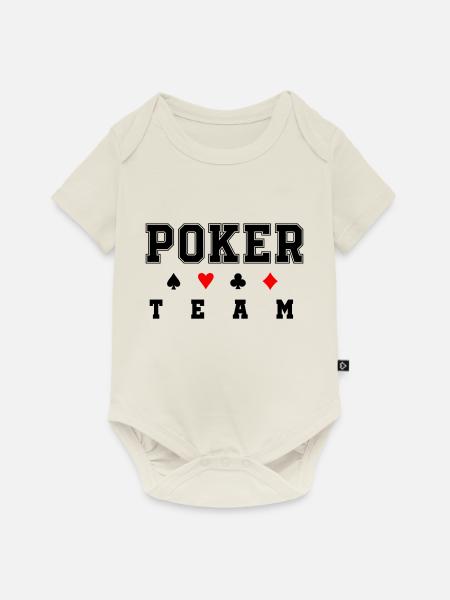 poker team - Baby Premium Kurzarmbody - Naturweiß