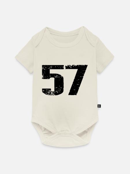 57 Zahl Trikot - Baby Premium Kurzarmbody - Naturweiß