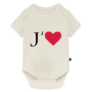 I love - Body à manches courtes Premium Bébé - blanc cassé - Devant