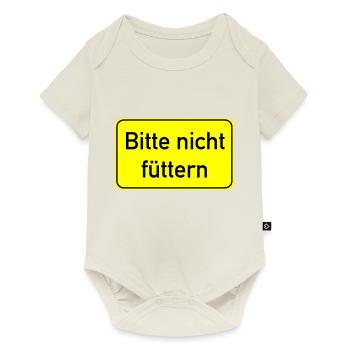 Bitte nicht füttern - Baby Premium Kurzarmbody - Naturweiß - Vorne