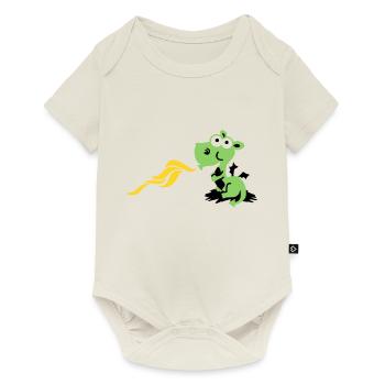 dragon spits fire - Baby Premium short-sleeve bodysuit - off white - Front