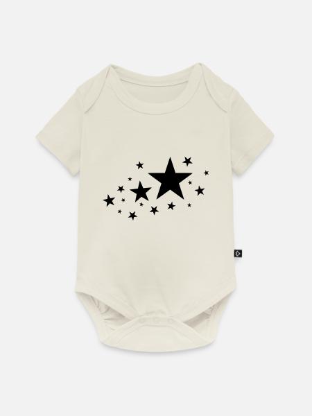 Sterne Stars - Baby Premium Kurzarmbody - Naturweiß