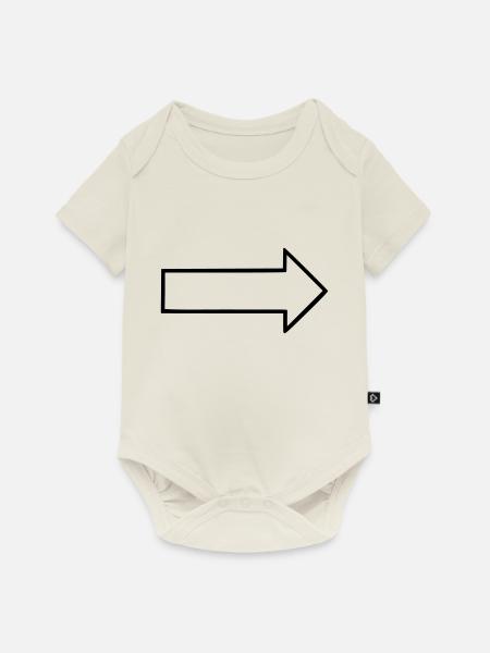 Pfeil - Baby Premium Kurzarmbody - Naturweiß