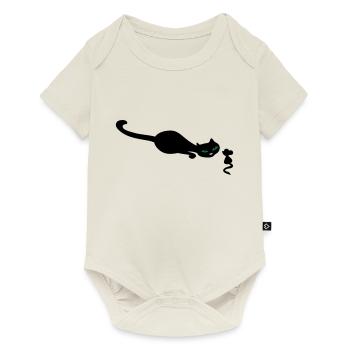 Cat retro uh mouse retro - Baby Premium short-sleeve bodysuit - off white - Front
