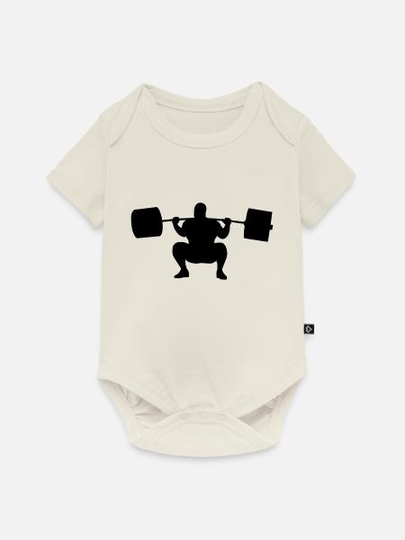 Kniebeuge tief - Baby Premium Kurzarmbody - Naturweiß