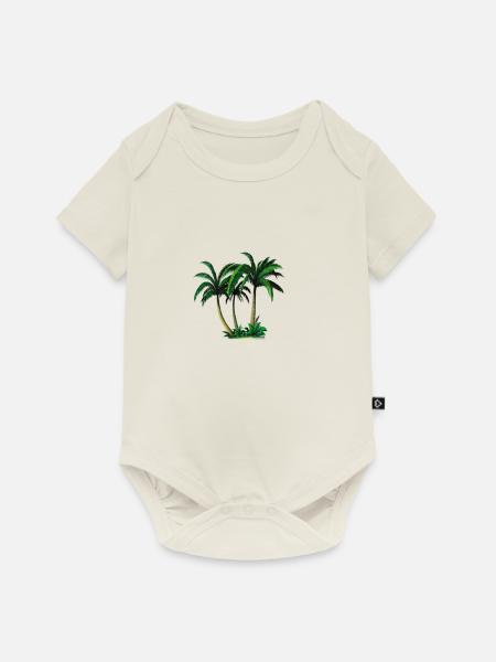 palms - Baby Premium Kurzarmbody - Naturweiß