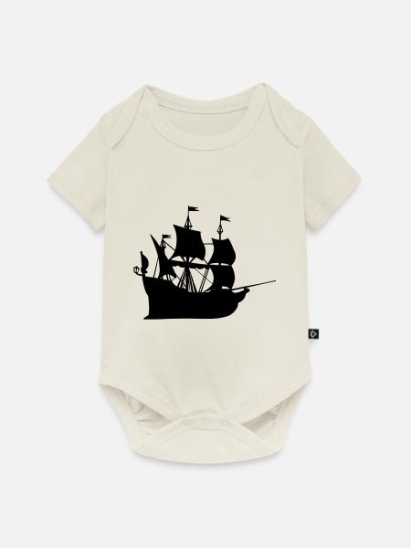 Schiff Geschenk Idee - Baby Premium Kurzarmbody - Naturweiß