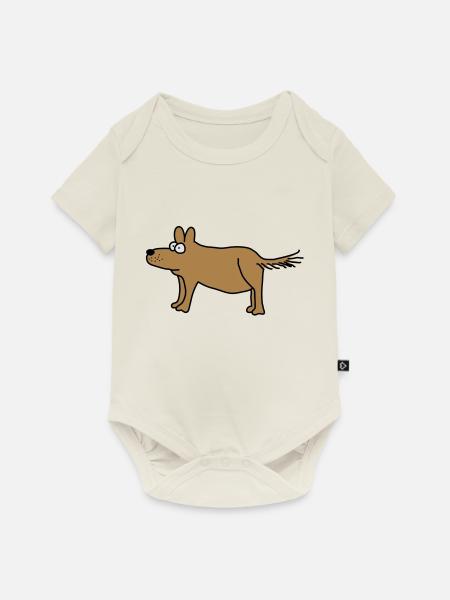 Hund - Baby Premium Kurzarmbody - Naturweiß