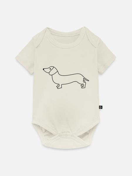 dackel - Baby Premium Kurzarmbody - Naturweiß