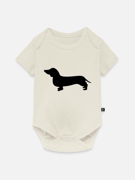 dackel - Baby Premium Kurzarmbody - Naturweiß