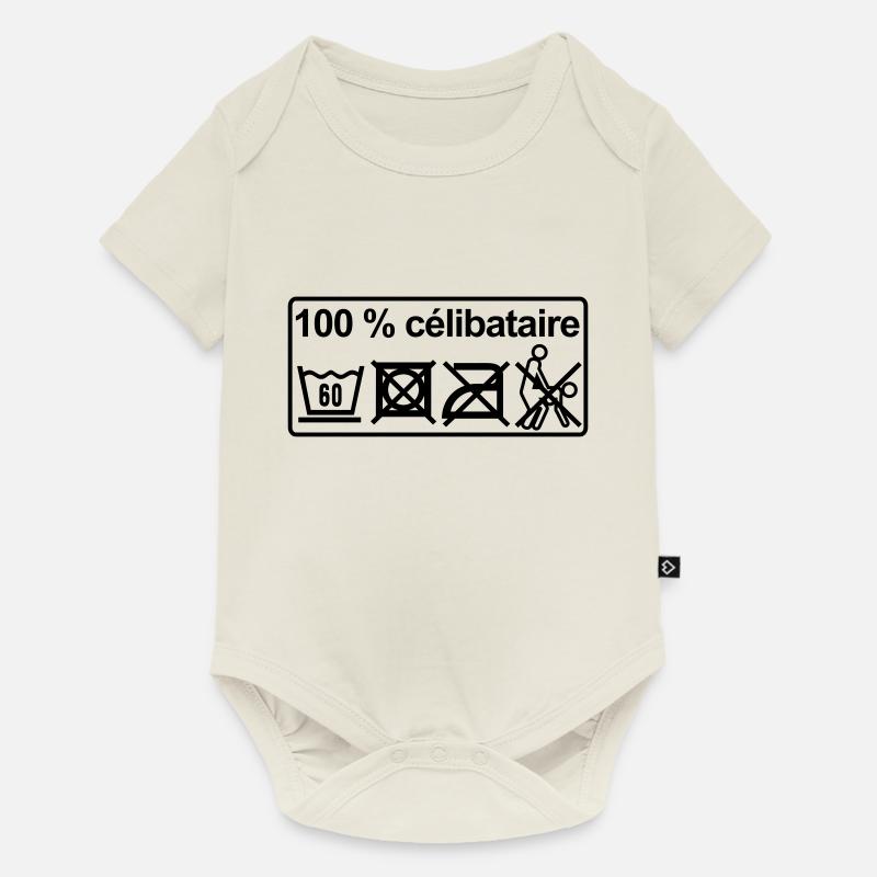 100% celibataire - Body à manches courtes Premium Bébé - blanc cassé