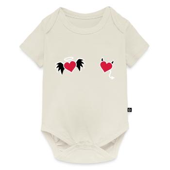 Heart angel devil - Baby Premium short-sleeve bodysuit - off white - Front