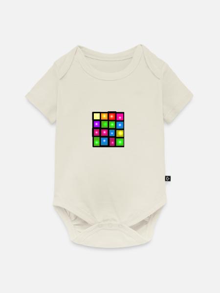 Quadrat - Baby Premium Kurzarmbody - Naturweiß