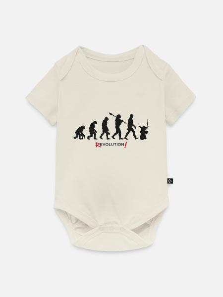 Evolution zukünftige Science-Fiction-Revolution - Baby Premium Kurzarmbody - Naturweiß