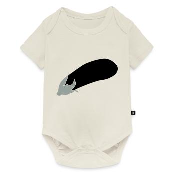 aubergine - Body à manches courtes Premium Bébé - blanc cassé - Devant