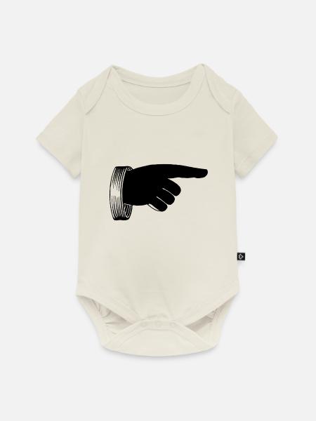 Hand - Baby Premium Kurzarmbody - Naturweiß