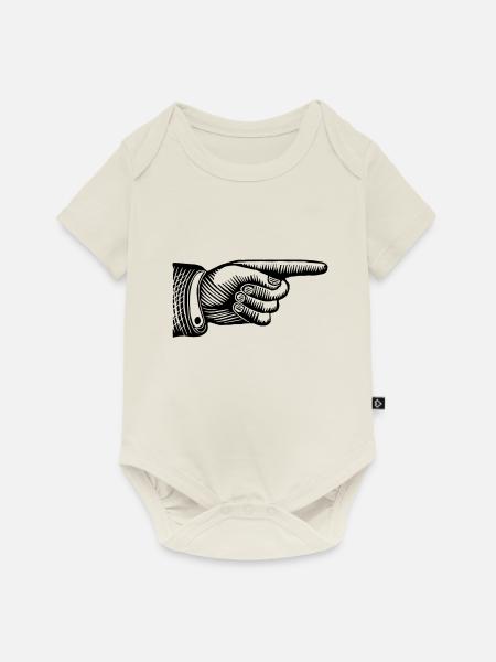 Hand - Baby Premium Kurzarmbody - Naturweiß